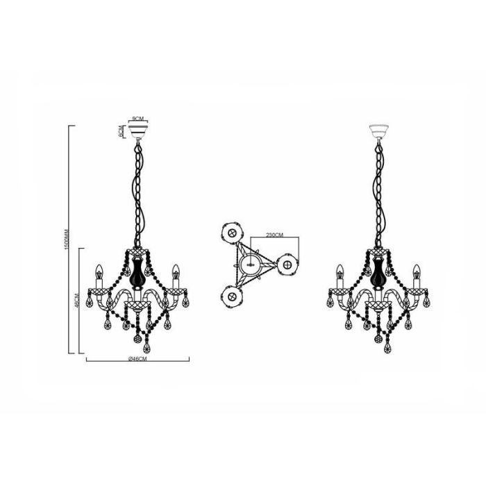 Transparent chandelier classic, Pedra