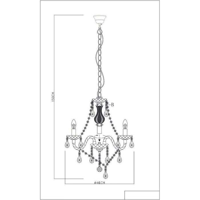 Multicoloured chandelier classic, Pedra