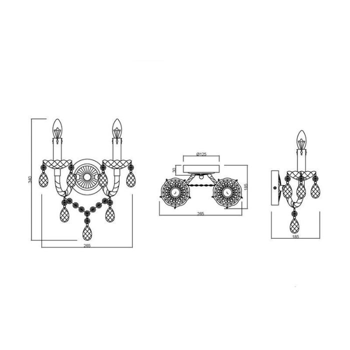 Transparent wall light classic, Pedra