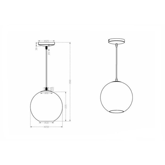 White pendant light design, Riley