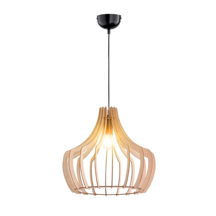 Rustic pendant light wood, Valenthina