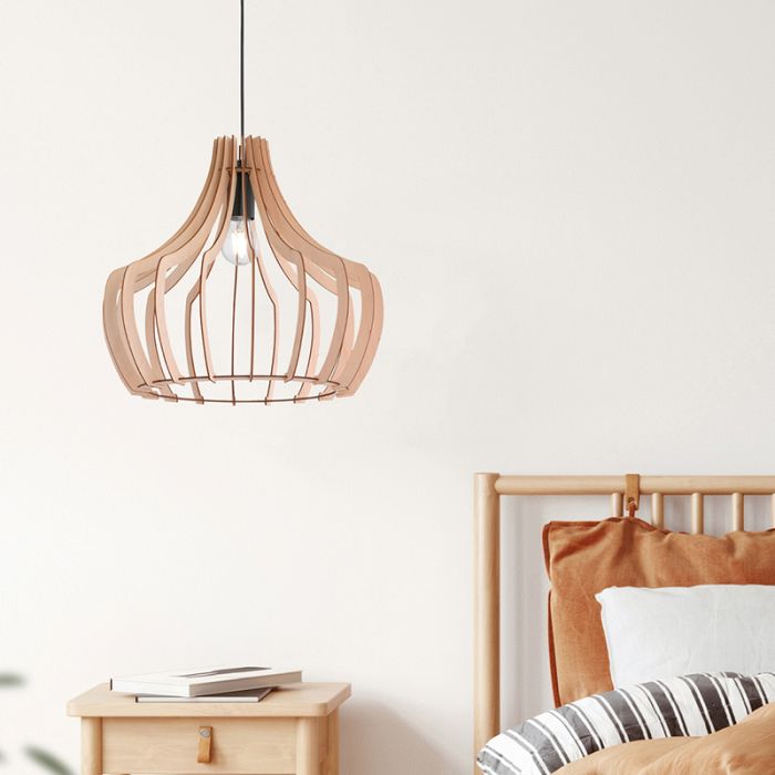 Rustic pendant light wood, Valenthina