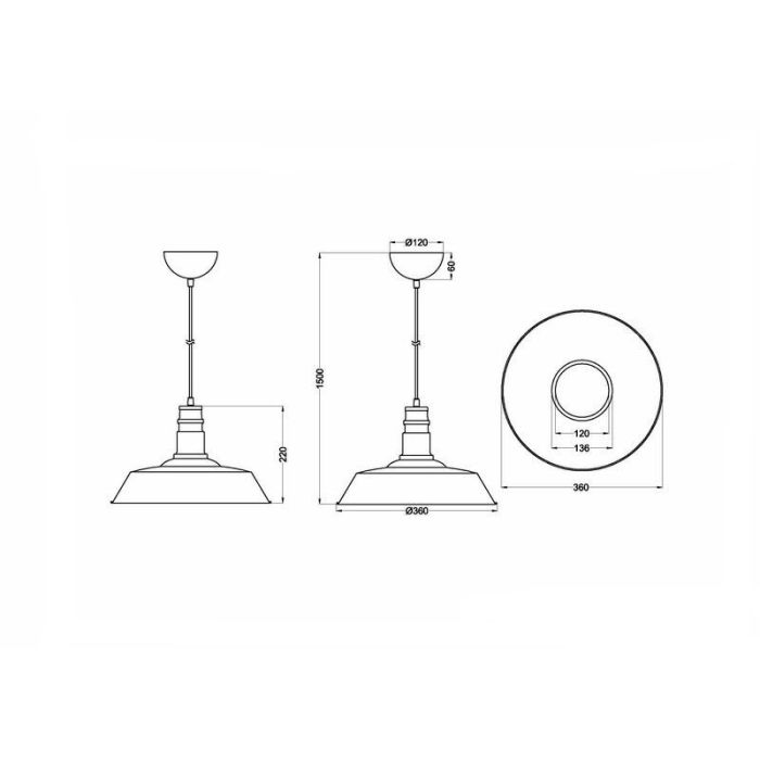 Nickel pendant light industrial, Yanaisha