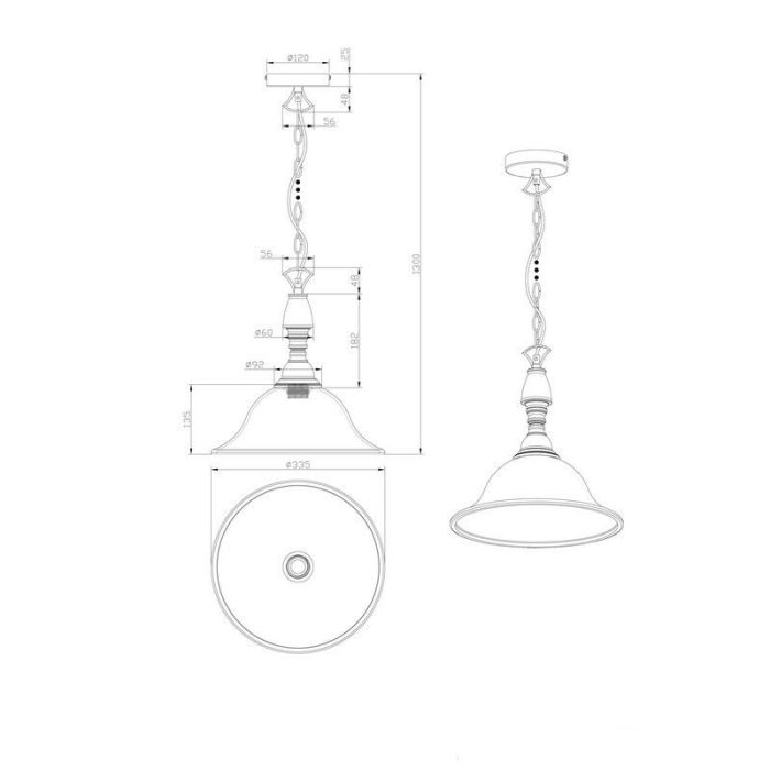White pendant light classic, Jared