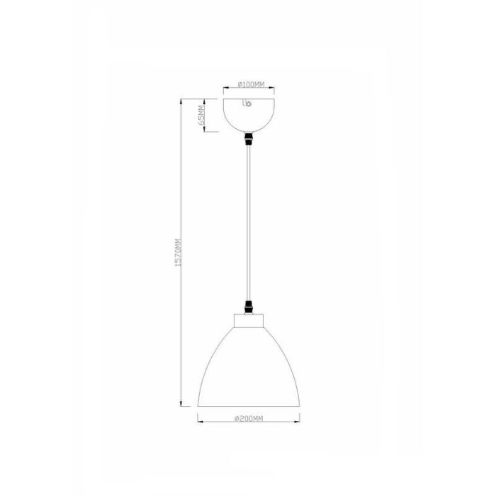 Nickel pendant light glass, Babette