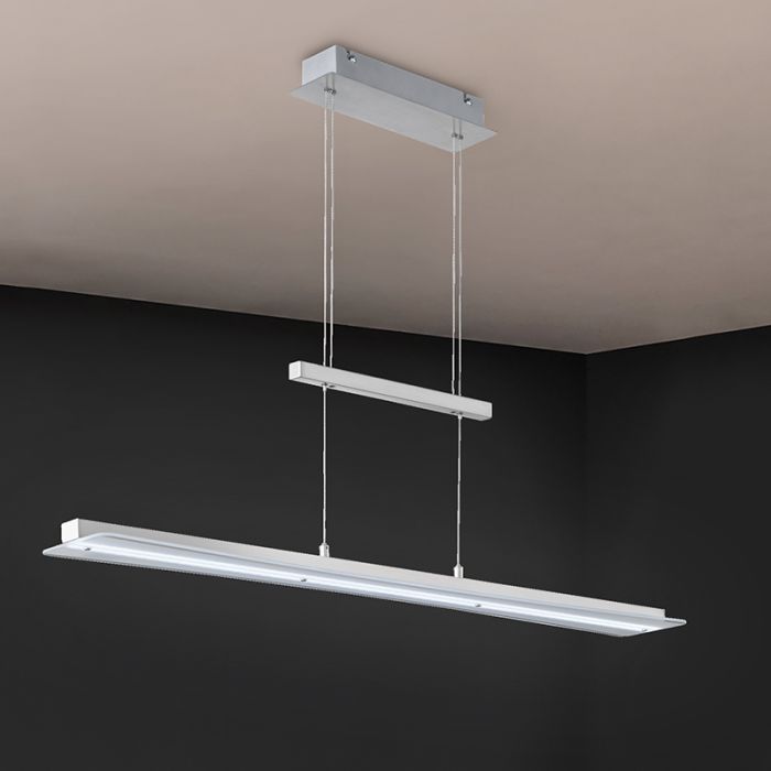 Nickel dining table hanging lamp modern, Port, 18W, warm to cold white adjustable LED