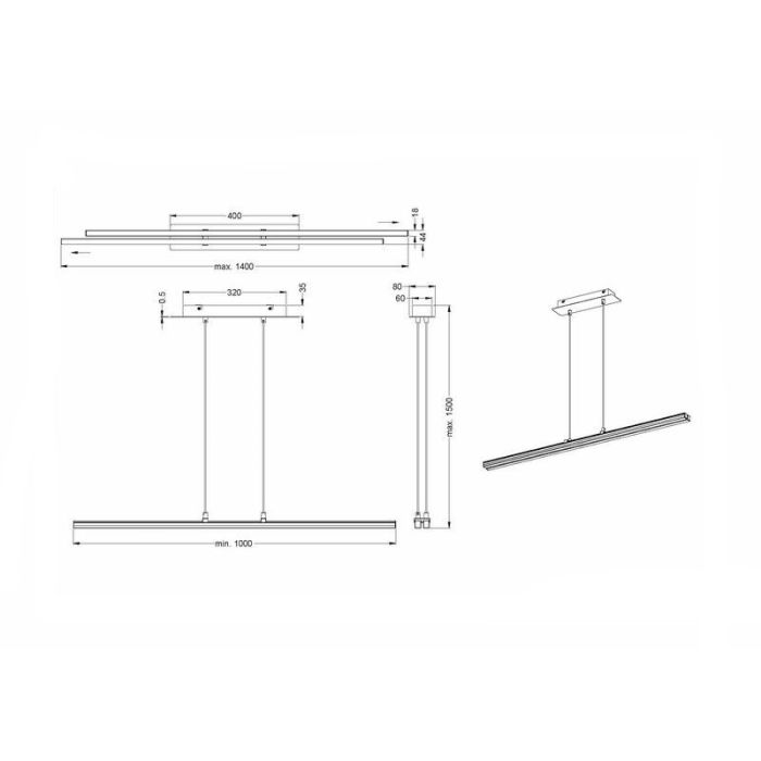 Chrome pendant light modern, Armada, 8W, 4000K LED