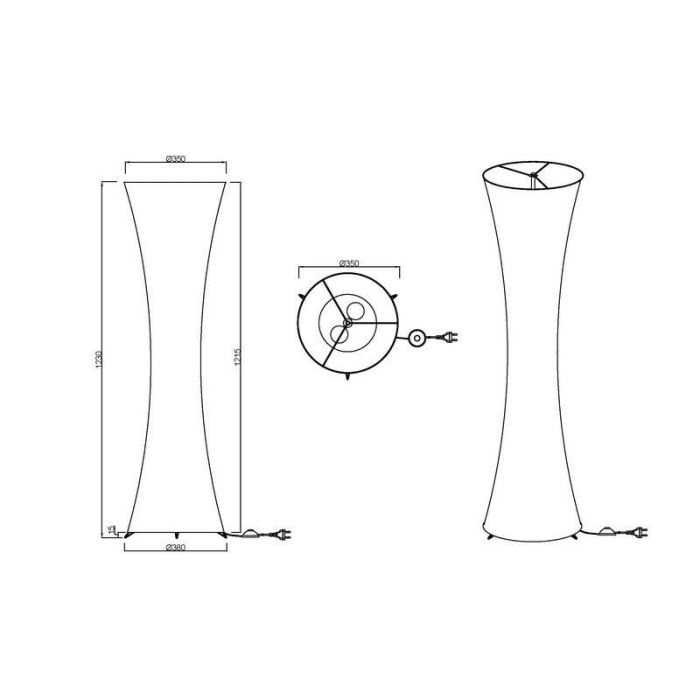 White floor lamp metal, Vivy, with switch
