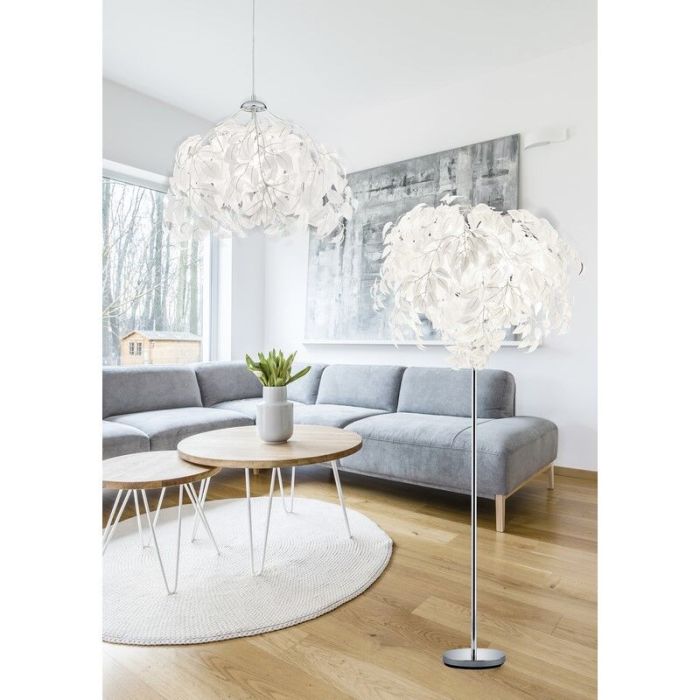 Chrome floor lamp retro, Urwa, with switch