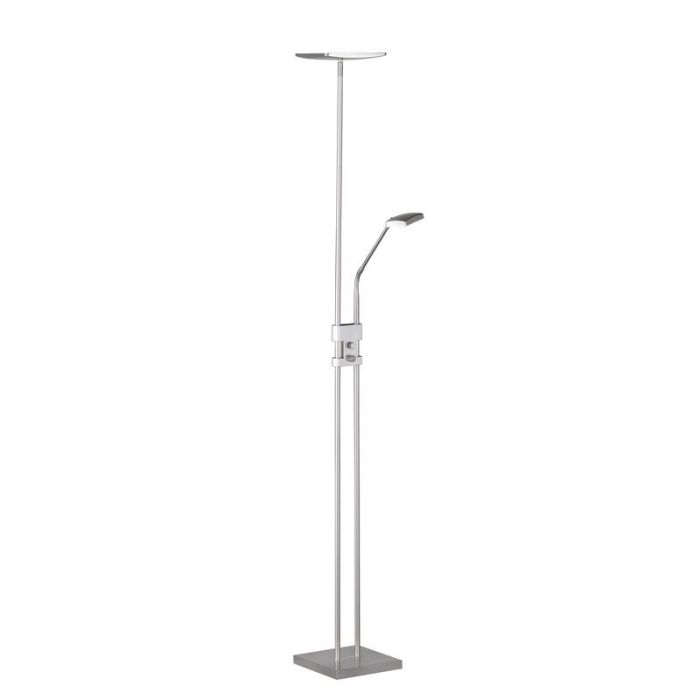 Nickel floor lamp modern, Simon, 15W, 3000K LED, with switch
