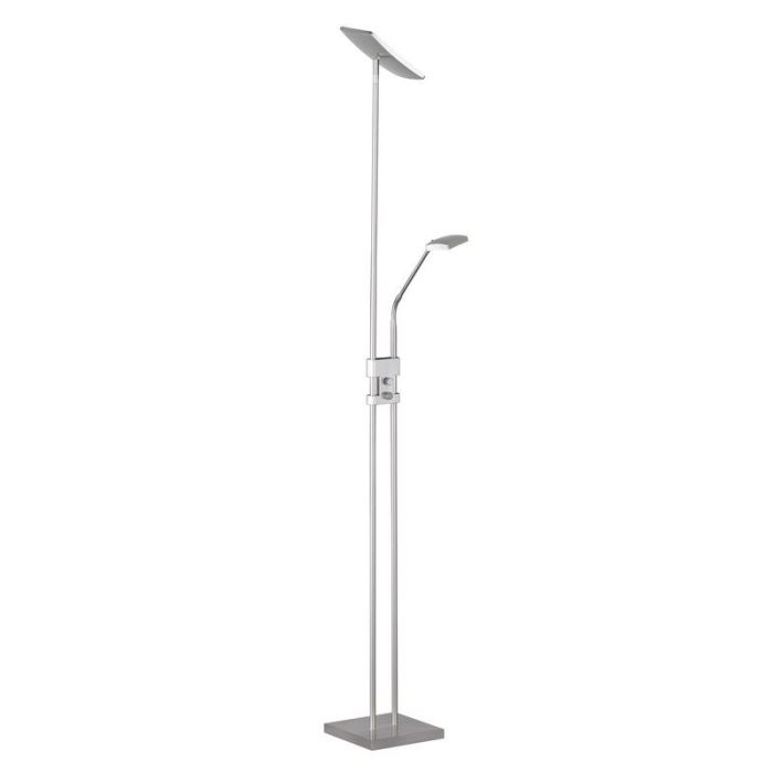 Nickel floor lamp modern, Simon, 15W, 3000K LED, with switch