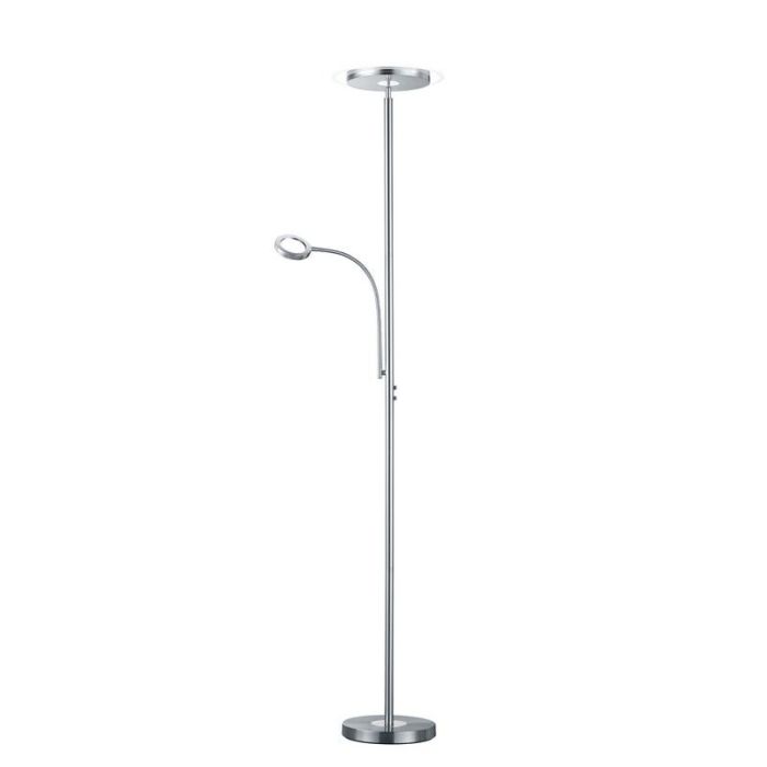 Nickel floor lamp modern, Benny, 18W, 3000K LED, with touch dimmer