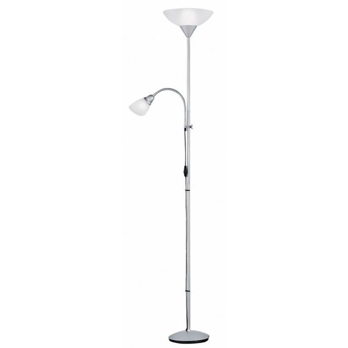 Grey floor lamp plastic, Pieter, with switch