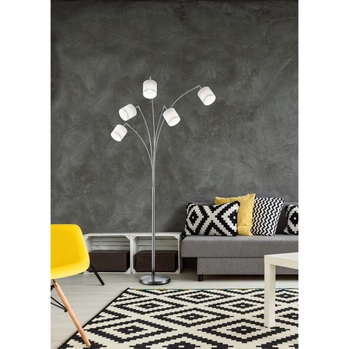 Nickel floor lamp modern, Koge, with switch