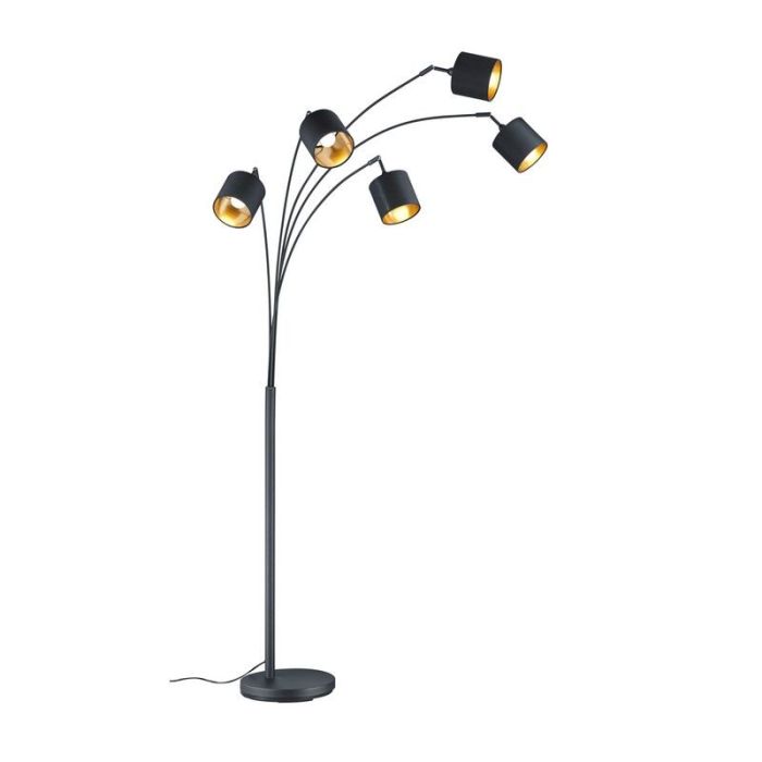 Black floor lamp modern, Koge, with switch