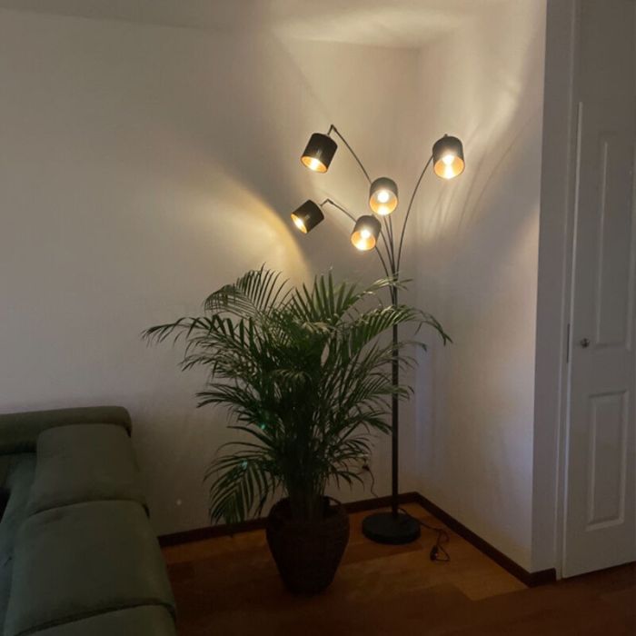 Black floor lamp modern, Koge, with switch