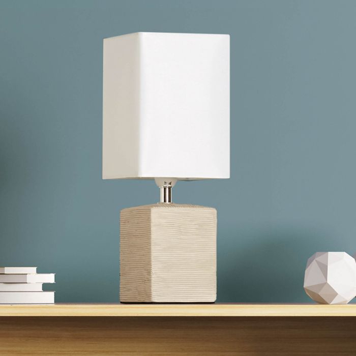 Ceramic table lamp white, Karola, with switch