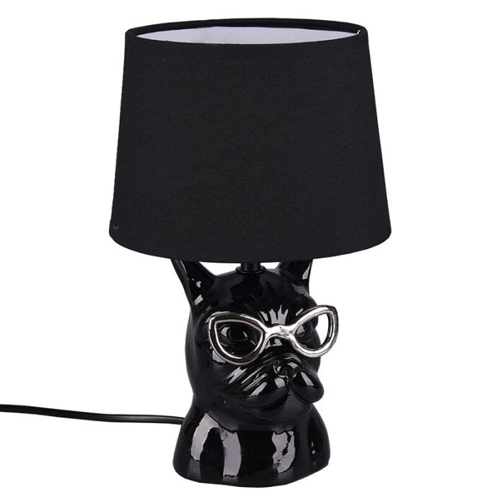 Ceramic children's table lamp black, Magda, with switch