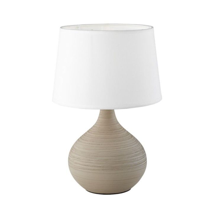 Ceramic table lamp white, Yesha, with switch