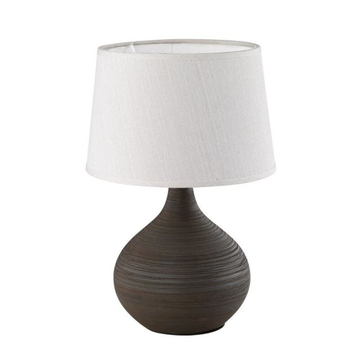 Ceramic table lamp brown, Yesha, with switch