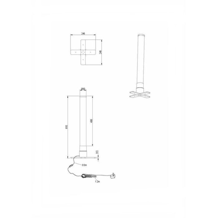 Silver children's table lamp modern, Nautica, 2,4W, 3000K LED, with switch
