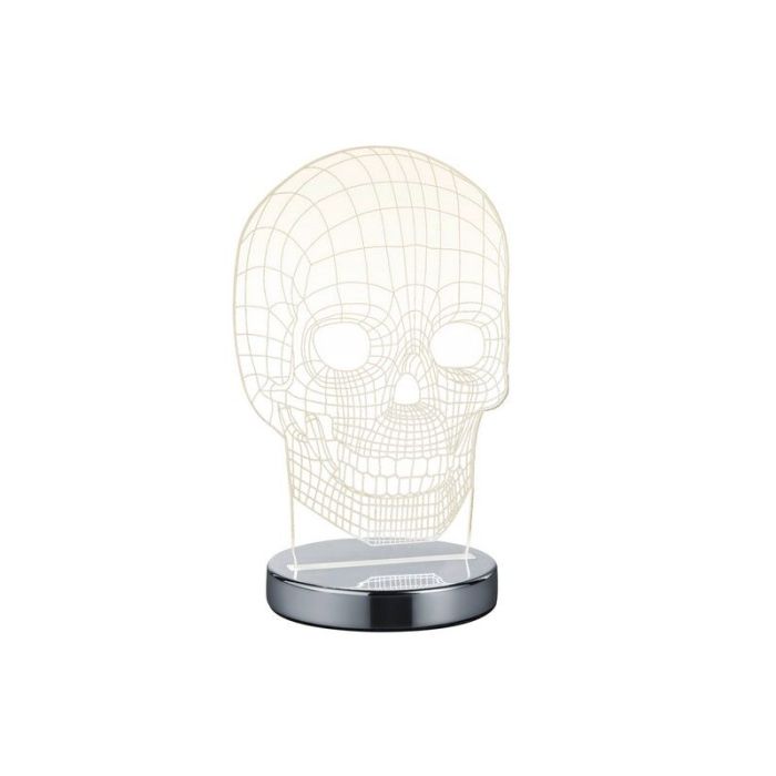 Chrome table lamp design, Berjan, 7W, warm to cold white adjustable LED, with switch