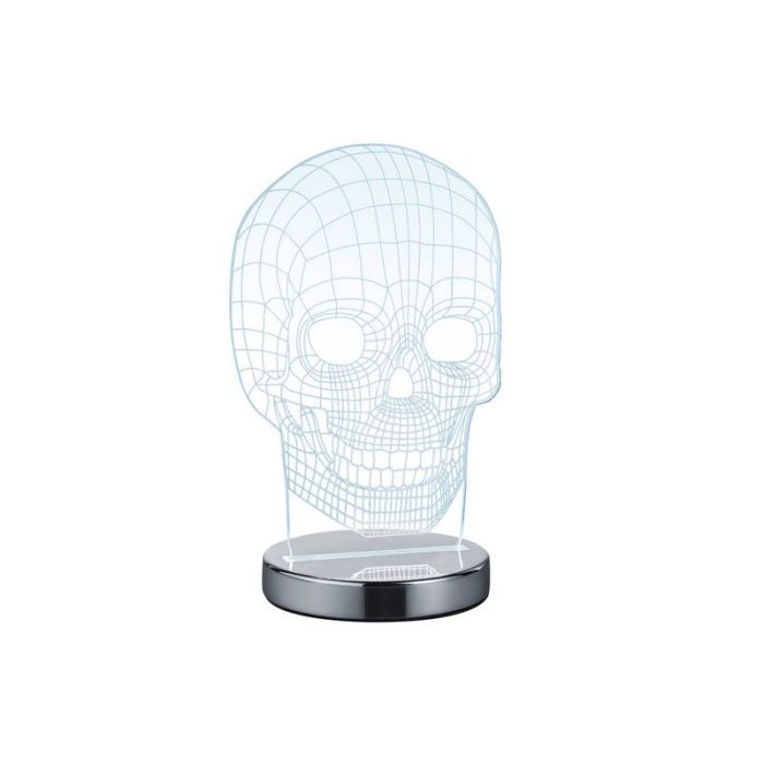 Chrome table lamp design, Berjan, 7W, warm to cold white adjustable LED, with switch