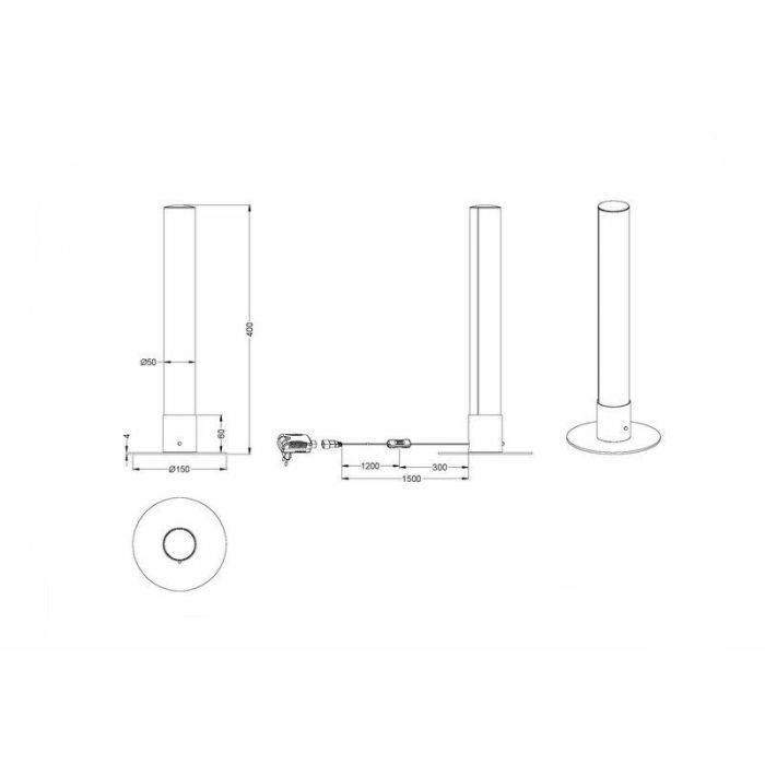 Chrome table lamp modern, Vacio, 5W, RGBW LED, with switch