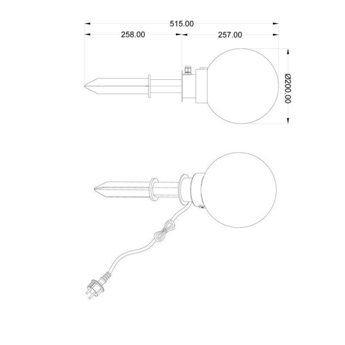 White garden spike light plastic, Ytske, IP44