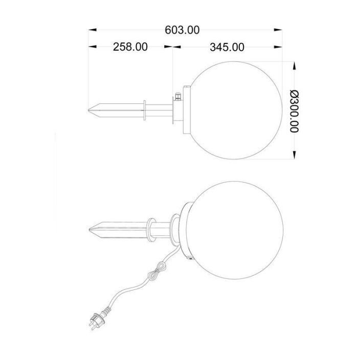 White garden spike light plastic, Ytske, IP44