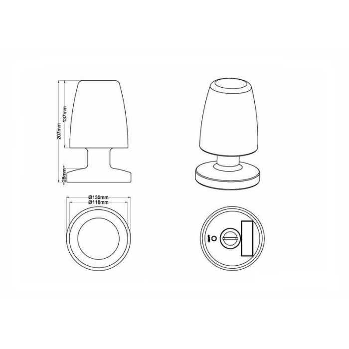 White outdoor table lamp modern, Maruf, 1,5W, 3000K LED, IP44, with switch