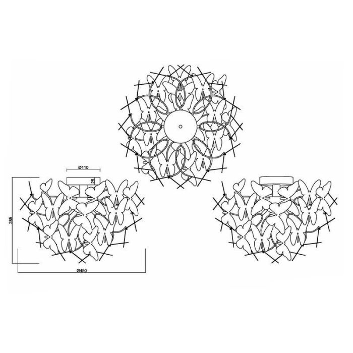 Chrome kid's ceiling light design, Gedser