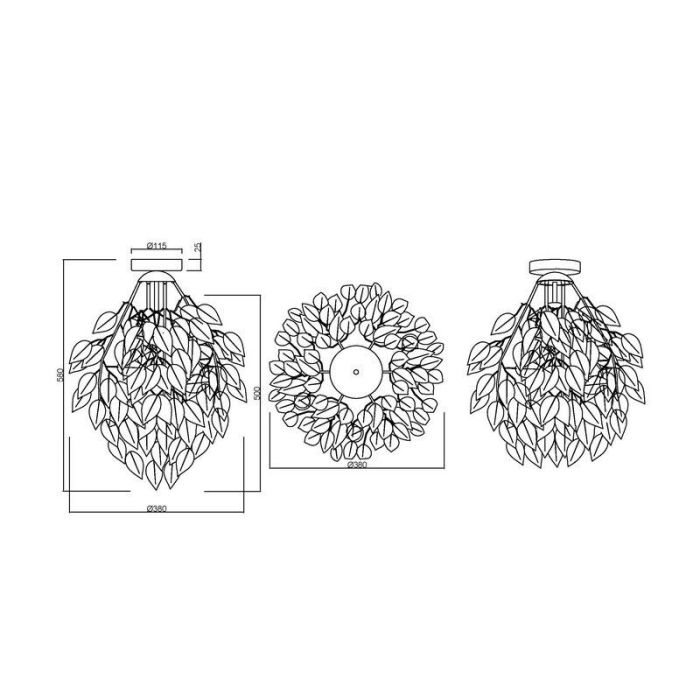 Chrome flush ceiling light retro, Urwa