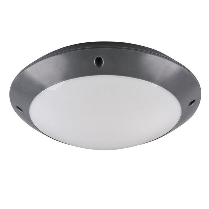 Anthracite flush ceiling light modern, Gandrup, IP54