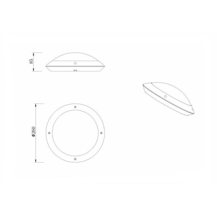 Anthracite flush ceiling light modern, Gandrup, IP54
