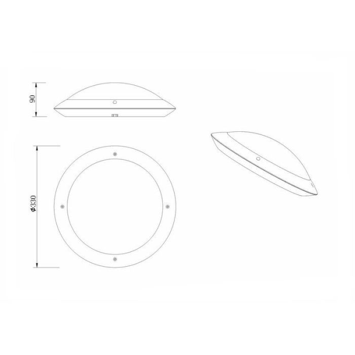 White flush ceiling light modern, Gandrup, IP54
