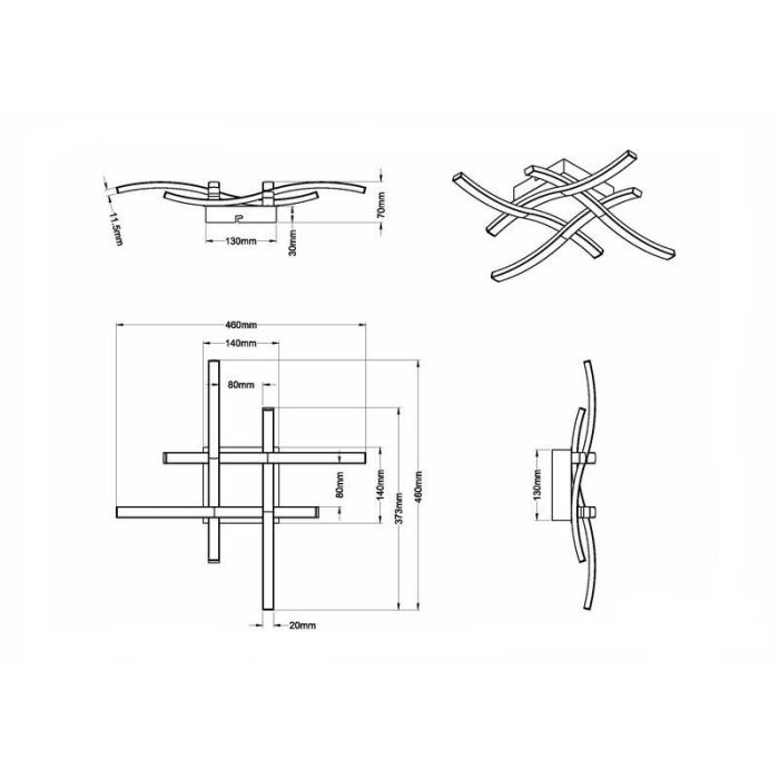 Nickel flush ceiling light design, Go, 5W, 3000K LED