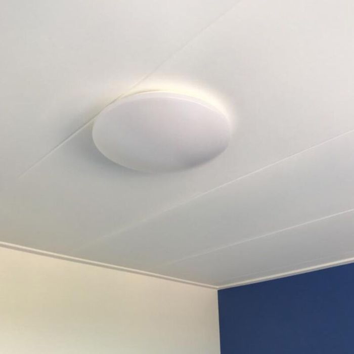 White flush ceiling light plastic, Vanysia, 15W, 3000K LED, IP44