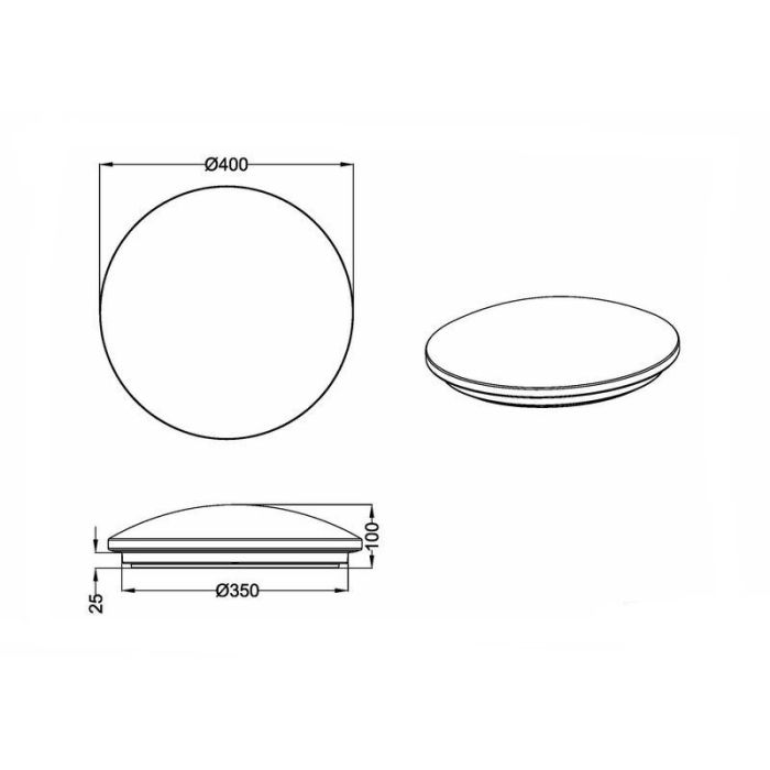 White flush ceiling light plastic, Vanysia, 15W, 3000K LED, IP44