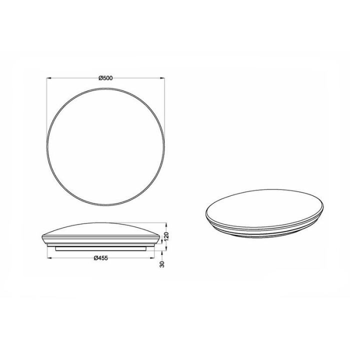 White flush ceiling light modern, Beert, 21W, 4000K LED, IP44