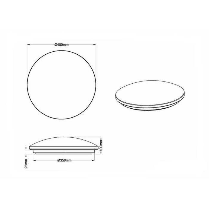 White flush ceiling light plastic, Vanysia, 18W, 4000K LED, IP44
