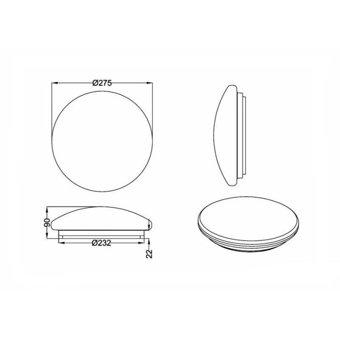 White flush ceiling light modern, Gimming, 12W, 4000K LED, IP44