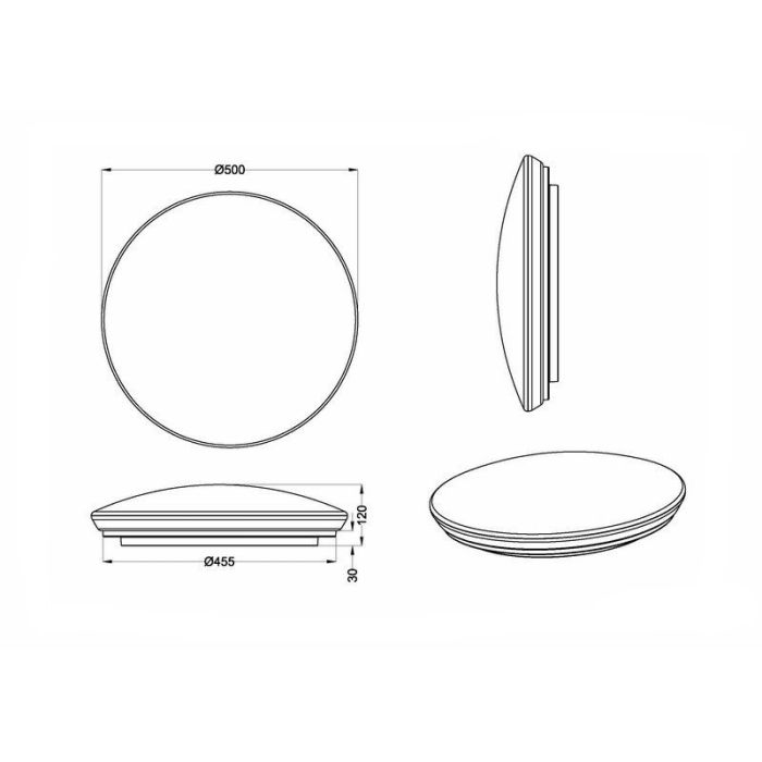 White flush ceiling light modern, Gimming, 21W, 4000K LED, IP44