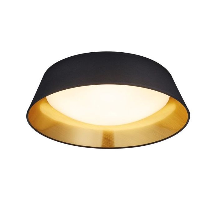 Black flush ceiling light modern, Gjern, 18W, 3000K LED