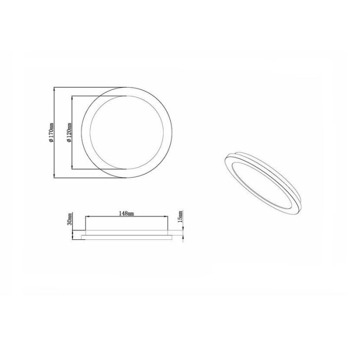 White flush ceiling light modern, Gistrup, 10W, 3000K LED, IP44
