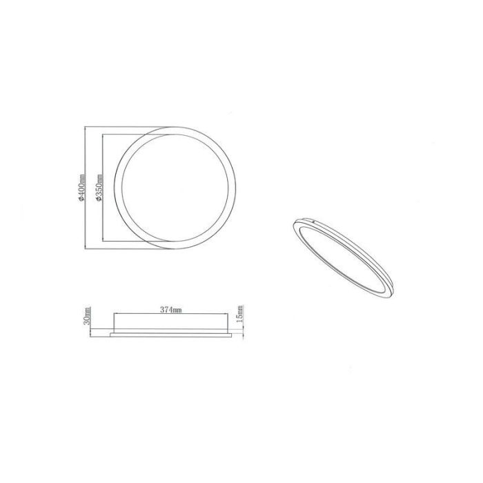 White flush ceiling light modern, Gistrup, 24W, 3000K LED, IP44