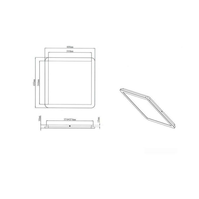 White flush ceiling light modern, Gistrup, 24W, 3000K LED, IP44