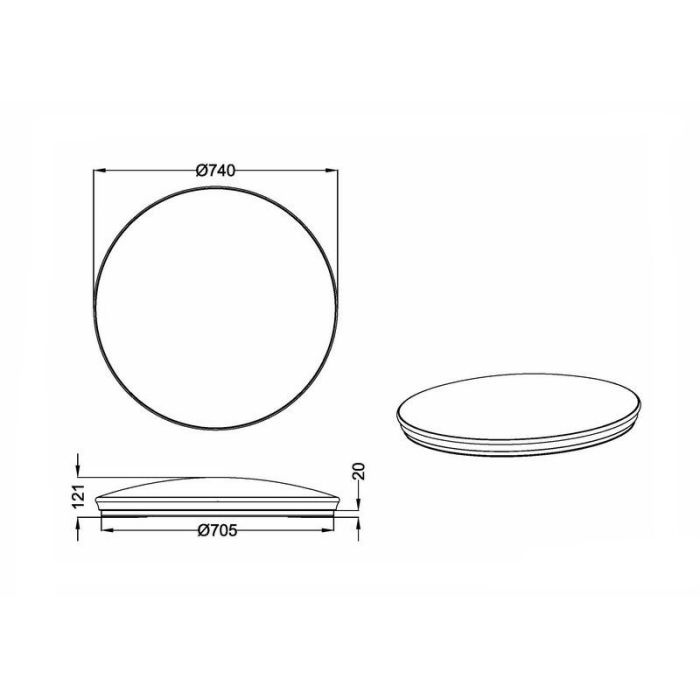White ceiling light modern, Alice, 46W, 4000K LED