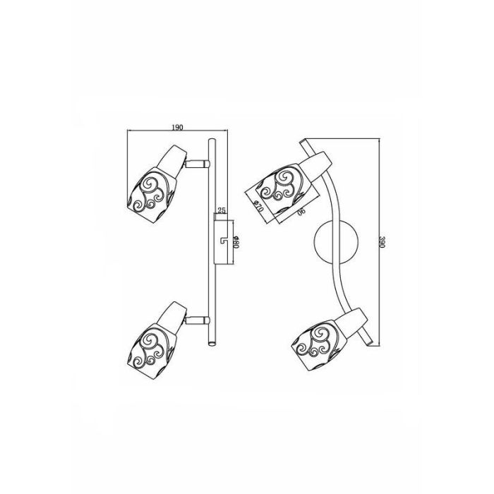 Nickel ceiling spotlight classic, Venya
