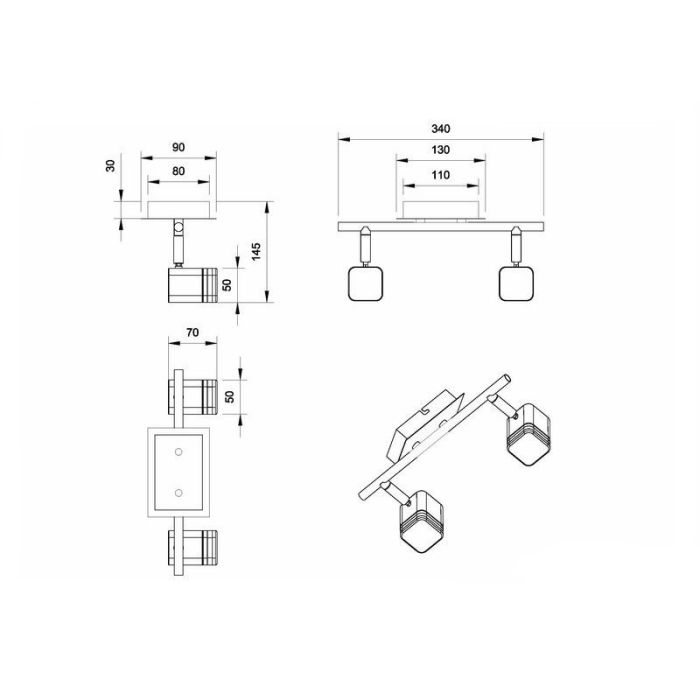 White ceiling spotlight modern, Kolind, 4W, 3000K LED